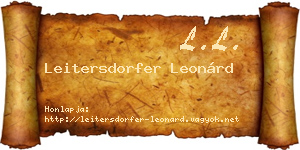 Leitersdorfer Leonárd névjegykártya